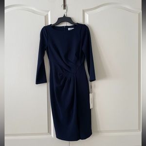 Calvin Klein 0 petite blue dress. 1/4 sleeve